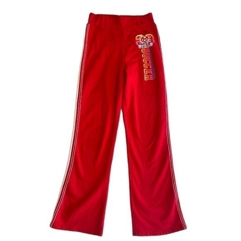 Red Sweatpants soccer graphic Y2K girls Size 14